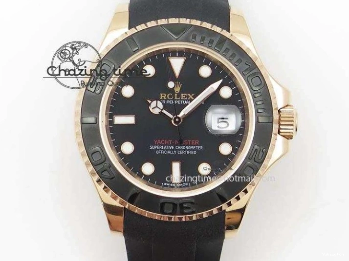 Black on 126655 Black 1:1 Bezel VS3235 Yacht-Master Edition Best Rubber Strap Ceramic RG 3EF 0415